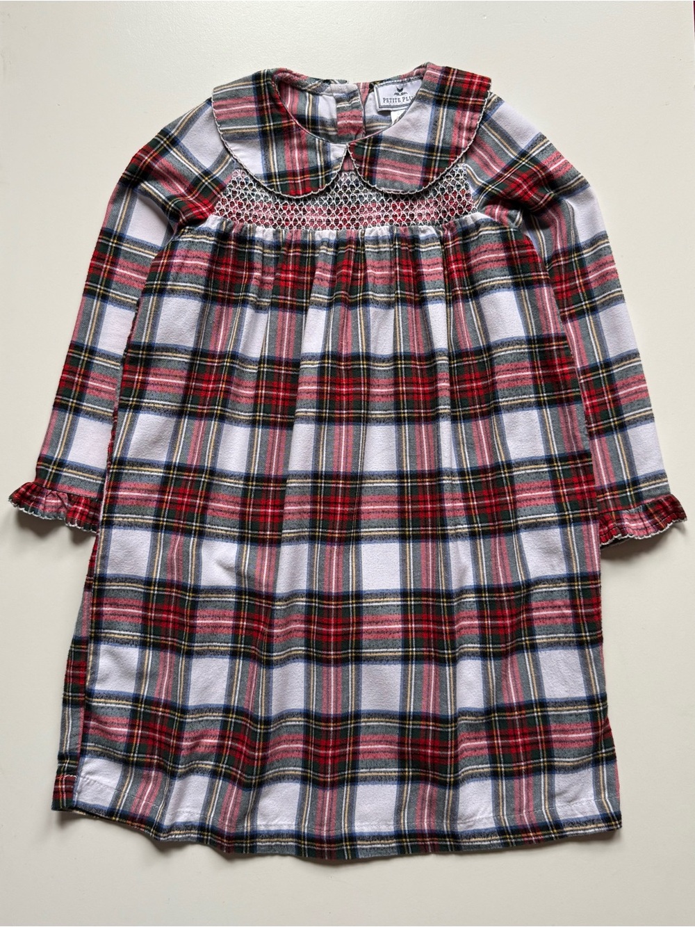 Petite Plume Girls Eloise Smocked Plaid Holiday Nightgown, Balmoral Tartan - 4